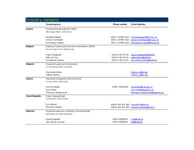 Financial Market Authority / Financial Supervision Authority / Financial Supervisory Authority / Financial regulation / Banking /  Finance and Insurance Commission / Financial Services Authority / Financial Regulator / Address / Government / Politics / Economy of Liechtenstein