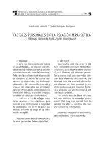 REVISTA DE LA ASOCIACIÓN ESPAÑOLA DE NEUROPSIQUIATRÍA, Vol. XXV, nº 96, Octubre/Diciembre 2005, páginas[removed]Ana García Laborda, J.Carlos Rodríguez Rodríguez