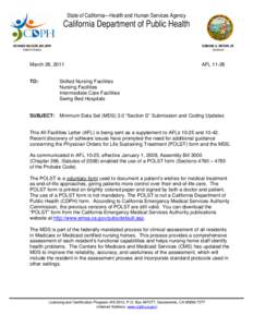 State of California—Health and Human Services Agency  California Department of Public Health HOWARD BACKER, MD, MPH Interim Director