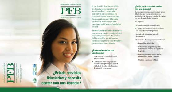 California Professional Fiduciaries Bureau - Brinda servicios fiduciarios y necesita contar con una licencia?