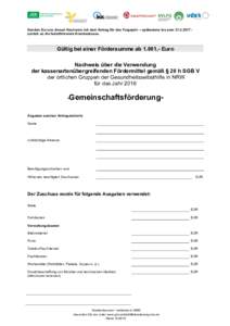 Pauschalförderung regionale Ebene - Verwendungsnachweis ab 1.001,- Euro