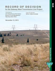Gateway West Transmission Line Project Record of Decision