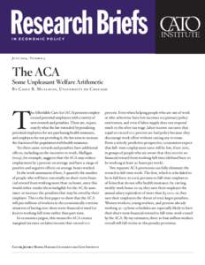 The ACA: Some Unpleasant Welfare Arithmetic
