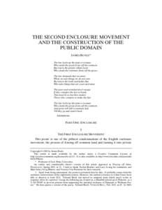 BOYLE_FMT(3).DOC[removed]:41 PM THE SECOND ENCLOSURE MOVEMENT AND THE CONSTRUCTION OF THE