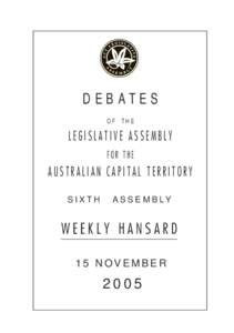 DEBATES OF THE LEGISLATIVE ASSEMBLY FOR THE