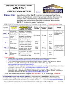 DIPHTHERIA AND PERTUSSIS VACCINES  VAC-FACT CAPITALIZATION MATTERS  2-sided