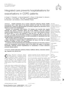 Eur Respir J 2006; 28: 1–8 DOI: CopyrightßERS Journals Ltd 2006 Integrated care prevents hospitalisations for exacerbations in COPD patients