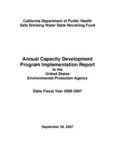 Environment / California Department of Public Health / State Revolving Fund / Water resources / National Rural Water Association / Volatile organic compound / Water supply and sanitation in the United States / Water / Federal assistance in the United States