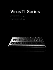 Virus TI Series Quickstart manual 5 Manual de iniciación rápida 49 Schnellstart Anleitung 93 Guide de démarrage rapide 137