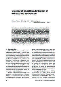 Overview of Global Standardization of IMT-2000 and Its Evolution