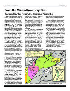 NSDNR, MRB, From the Mineral Inventory Files, v. 20, no. 1