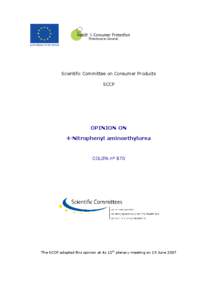 Opinion of the Scientific Committee on Consumer Products on 4-nitrophenyl aminoethylurea (B70