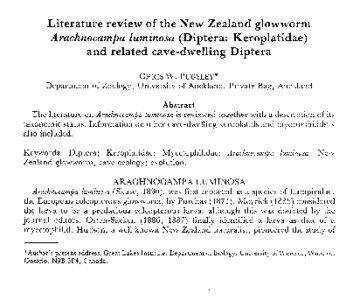 Literature review of the New Zealand glowworm Arachnocampa luminosa (Diptera: Keroplatidae) and related cave-dwelling Diptera