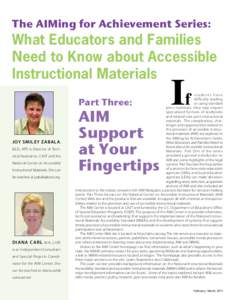 The AIMing for Achievement Series: What Educators and Families Need to Know about Accessible Instructional Materials