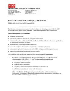 Microsoft Word - Bulletin 11 - Registration Qualifications.doc