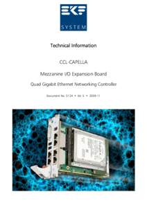 Technical Information CCL-CAPELLA Mezzanine I/O Expansion Board Quad Gigabit Ethernet Networking Controller Document No. 5124 • Ed. 5 • [removed]