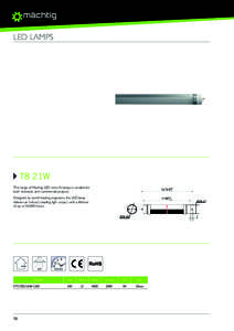 Machtig T8 21W  Specification Sheet