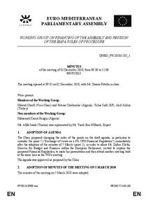 EURO-MEDITERRANEAN PARLIAMENTARY ASSEMBLY WORKING GROUP ON FINANCING OF THE ASSEMBLY AND REVISION OF THE EMPA RULES OF PROCEDURE  DMED_PV(2010)1202_1