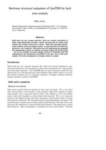 Nonlinear structural subsystem of GeoFEM for fault zone analysis Mikio Iizuka Research Organization for Information Science & Technology (RIST), [removed]Hamamatsucho Minato-ku Tokyo, JAPAN,( e-mail [removed].j