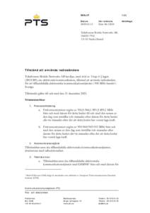 Microsoft Word - Tillstånd för TeliaSonera.doc