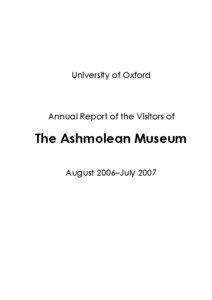 University of Oxford  Annual Report of the Visitors of