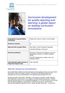 Knowledge sharing / Curriculum / Curriki / UNESCO-CEPES / Education / Philosophy of education / Curricula