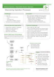 Software Systems : Dependable System Operation  Discovering Operation Processes Challenges  Innovation