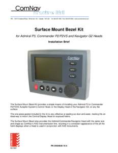 Installation Brief, Surface Mount Bezel for P2/P3/N2 Heads