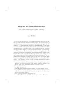 11  Kingdom and Church in Luke-Acts From Davidic Christology to Kingdom Ecclesiology  Scott W. Hahn