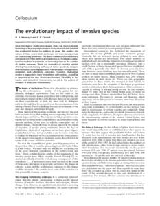 Colloquium  The evolutionary impact of invasive species H. A. Mooney* and E. E. Cleland Department of Biological Sciences, Stanford University, Stanford, CA[removed]