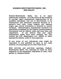 Equal opportunity employment / Employment / Lutheran Church-Missouri Synod v. FCC / Government / Law / Management / Employment discrimination law in the United States / Equal Employment Opportunity Commission / Race and ethnicity / Discrimination