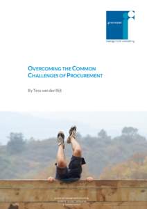 OVERCOMING THE COMMON CHALLENGES OF PROCUREMENT By Tess van der Rijt grosvenor management consulting canberra sydney melbourne