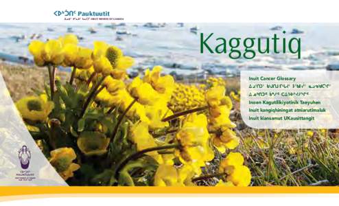 Xs4©t5 Pauktuutit  wkw5 x3Nw5 vNbu INUIT WOMEN OF CANADA Kaggutiq Inuit Cancer Glossary