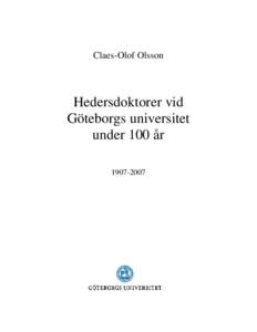 Claes-Olof Olsson  Hedersdoktorer vid