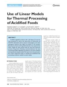 ARTICLES  Food Protection Trends, Vol. 30, No. 5, Pages 268–272 Copyright© 2010, International Association for Food Protection 6200 Aurora Ave., Suite 200W, Des Moines, IA[removed]