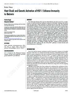 [Cell Cycle 5:21, [removed], EPUB Ahead of Print: http://www.landesbioscience.com/journals/cc/abstract.php?id=3434; 1 November 2006]; ©2006 Landes Bioscience  Extra View Heat Shock and Genetic Activation of HSF-1 Enha