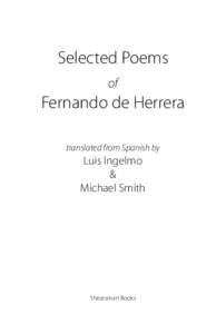 Selected Poems of Fernando de Herrera translated from Spanish by