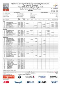 FIS Cross-Country World Cup presented by Viessmann 15th World Cup Competition Falun (SWE), World Cup Final - Stage 1 of 3