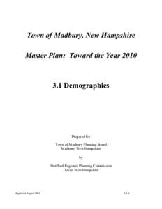 Town of Madbury, New Hampshire Master Plan: Toward the Year[removed]Demographics  Prepared for