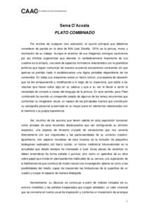 Sema D’Acosta PLATO COMBINADO Por encima de cualquier otra valoración, el asunto principal que debemos considerar de partida en la obra de Miki Leal (Sevilla, 1974) es la pintura, motor y motivación de su trabajo. Au