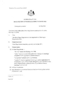 Statutory Document No[removed] Statutory MARRIAGE ACT 1984