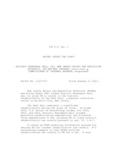 136 T.C. No. 1 Historic Boardwalk Hall v Commissioner of Internal Revenue (Docket No[removed], January 3, 2011)