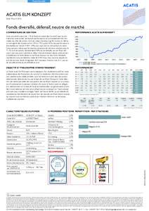 Fonds diversifié  ACATIS ELM KONZEPT Date: 30 avrilFonds diversifié, défensif, neutre de marché