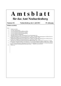 Amtsblatt für das Amt Neuhardenberg Nummer 04