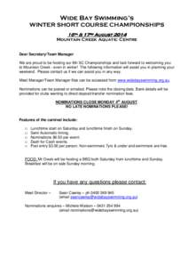 Wide Bay 2014 Winter Short Course Program