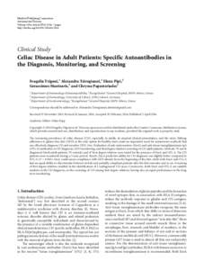 Celiac Disease in Adult Patients: Specific Autoantibodies in the Diagnosis, Monitoring, and Screening