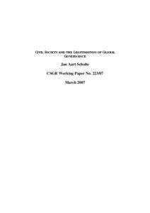 Business / International relations / Political philosophy / Global governance / World government / Governance / Global administrative law / United Nations Global Compact / Civil society / Globalization / Politics / Social philosophy