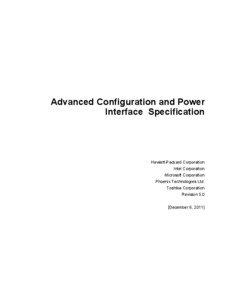 Advanced Configuration and Power Interface Specification
