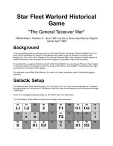 Star Fleet Warlord Historical Game 