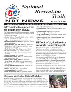 National Recreation Trails NRT NEWS  SPRING 2003